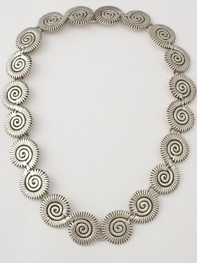Vintage Sterling Silver Spiral Link Collar Necklace Heavy 100+ Grams